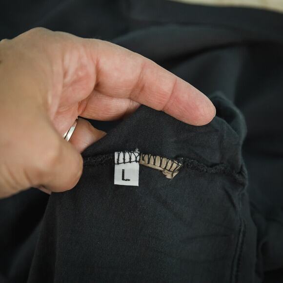 Everlane Size Large L Grey Gray V Neck Long Sleeve 100% Supima Cotton Knit Top - Picture 4 of 5